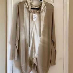 STITCHDROP Tie-Dye Hooded Pullover Tunic in Driftwood - Medium M - NWT NEW